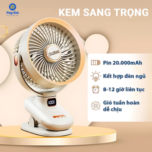 Quạt Kẹp Tích Điện Tự Xoay Cho Bé