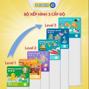 Bộ sách puzzle ghép nam châm 3 cấp độ cho bé thử thách