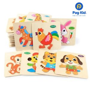 Combo 10 tranh ghép hình 3d nổi bằng gỗ