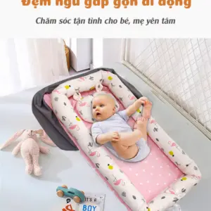 👶💤 BỘ ĐỆM NÔI NGỦ GẤP GỌN CHO BÉ – AN TOÀN, ÊM ÁI, TIỆN LỢI MỌI LÚC MỌI NƠI!