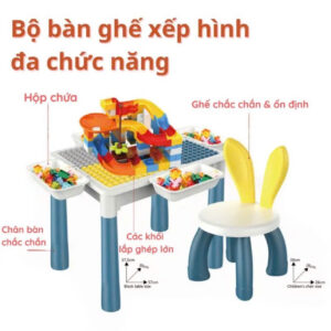 🧩 BỘ BÀN GHẾ XẾP HÌNH ĐA CHỨC NĂNG – VỪA HỌC VỪA CHƠI CỰC THÍCH!