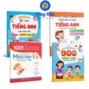 LP7- Sách Combo 4 Quyển Giúp Bé Học Tiếng Anh Theo Sơ đồ Tư Duy Mind Map và Phương Pháp Hình Ảnh ( Kèm File Nghe quét mã)