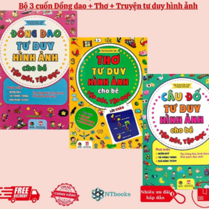 Sách Combo Câu đố tư duy + Thơ tư duy +Đồng dao tư duy hình ảnh cho bé tập nói tập đọc
