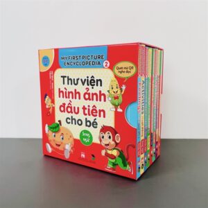 "Thư viện hình ảnh đầu tiên cho bé bộ 2 ( Bộ 8 quyển ) hộp - quét mã QR nghe file âm thanh"