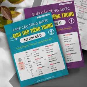 Combo 2  Sách Ghép Câu Từng Bước Để Giao Tiếp Tiếng Trung Từ Con Số 0
