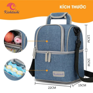 Balo Bỉm Sữa, Trữ Sữa Cao Cấp 2 Tầng – An Toàn & Tiện Lợi