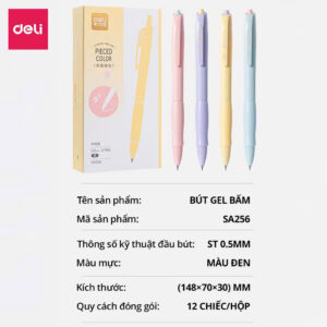 🖊️ BÚT GEL BẤM DELI SA256 – VIẾT ÊM, NÉT MẢNH, MỰC ĐỀU TỪNG DÒNG! 💫